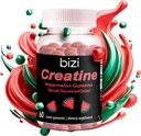 Bizi Creatine Gummies Καρπούζι για άνδρες & γυναίκες, Creatine Monohydrate Gummies, Watermelon Flavor Creatine Gummy, προπόνηση, μυϊκή ανάπτυξη, & συμπλήρωμα αποκατάστασης, Vegan & Gluten Free (60 ct)