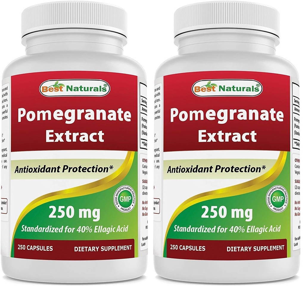 Best Naturals Pomegranate Extract 250 mg 250 Capsules (Pack of 2)