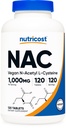 Nutricost N-Acetyl L-Cysteine (NAC) 1000 mg, 120 Vegan Tablets - GMO Free, Gluten Free, Vegetarian Supplement