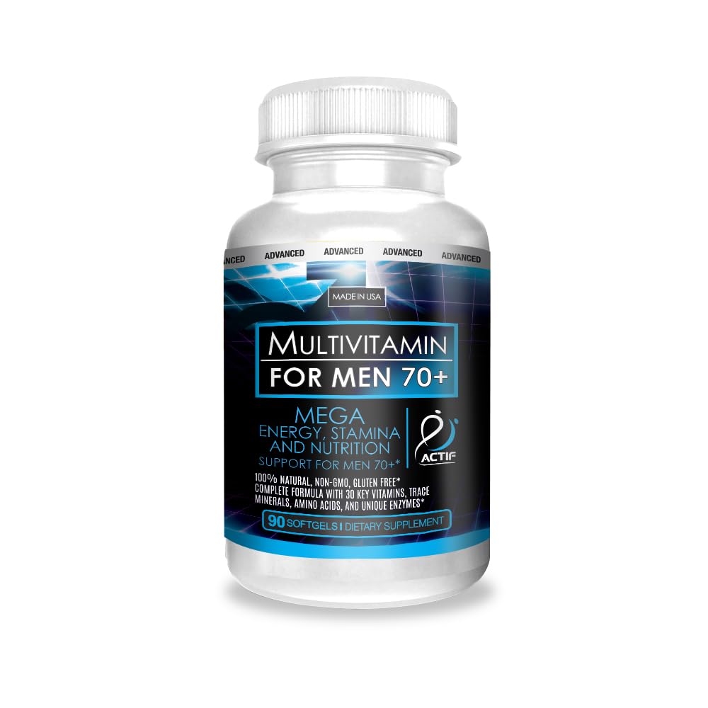 ACTIF Multivitamin for Men Age 70+ with 30 Advanced Factors – Non GMO, Made in USA, 90 Count