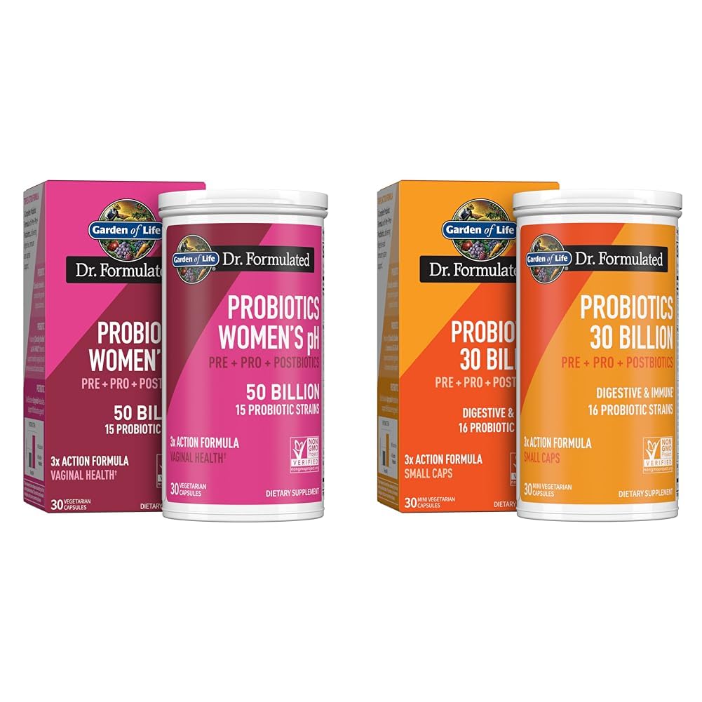 Garden of Life Dr Formulated Once Daily Complete Prebiotics, Probiotics & Postbiotics for Women's & Adults' Digestive & Immune Health, 50 & 30 Billion CFU, 30 Day Supply
