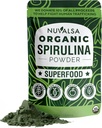 Nuvalsa Organik Spirulina Toz 1lb – Blue Green Algae Non GMO'dan Smoothie & Protein İçgörü, Vegan & USDA Sertifikalı Organik - 100 Hizmet