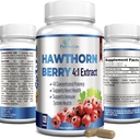 Hawthorn Berry 4:1 Ekstraksiyon (120 Capsules) Immune System Support, Super Antioksi, Hawthorn Berry Capsules 2660 mg Elegant