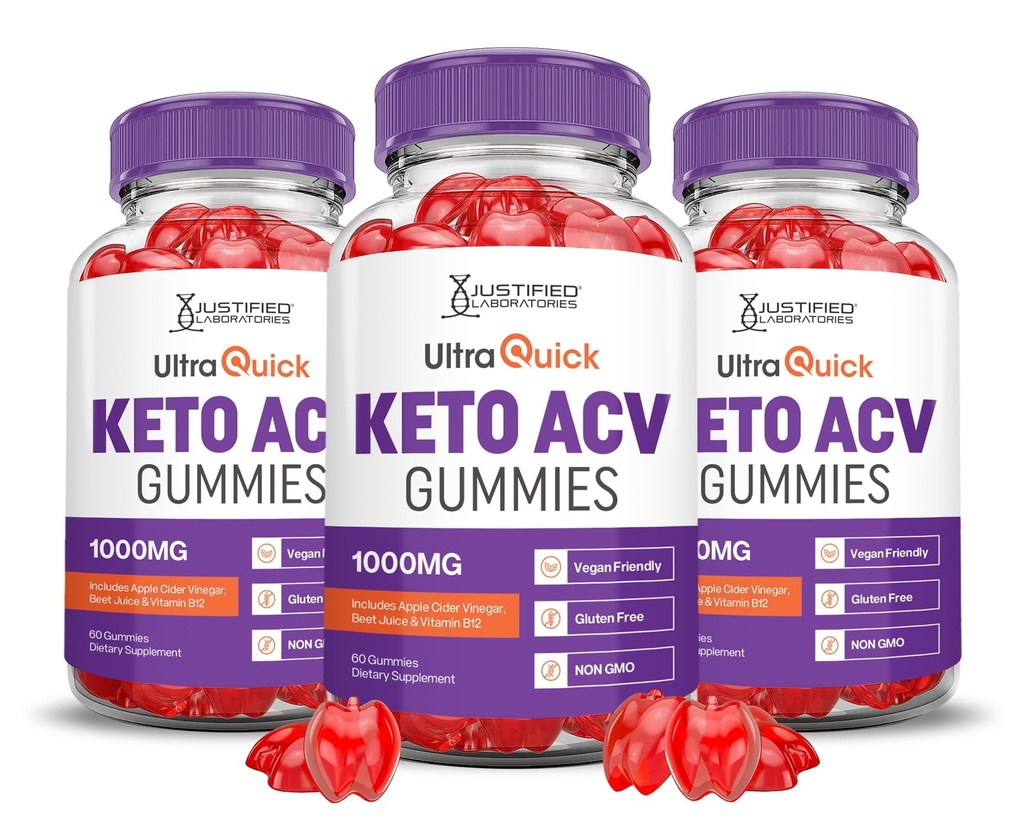 (3 Pack) Εξαιρετικά γρήγορο Keto ACV Gummies Advanced Formula 1000MG Ultraquick Keto Gummies Apple Cider Vinegar Formulated with Pomegranate Beet Juice Powder B12 Vegan Non GMO 180 Gummys