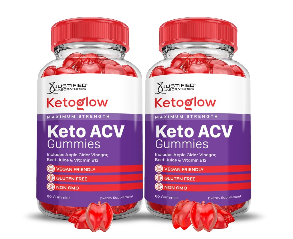 (2 Pack) Keto Glow Keto ACV Gummies Gelişmiş Formula 1000MG Ketoglow Keto Gummies Apple Cider Vinegar Formula B12 Vegan Non GMO 120 Gummys