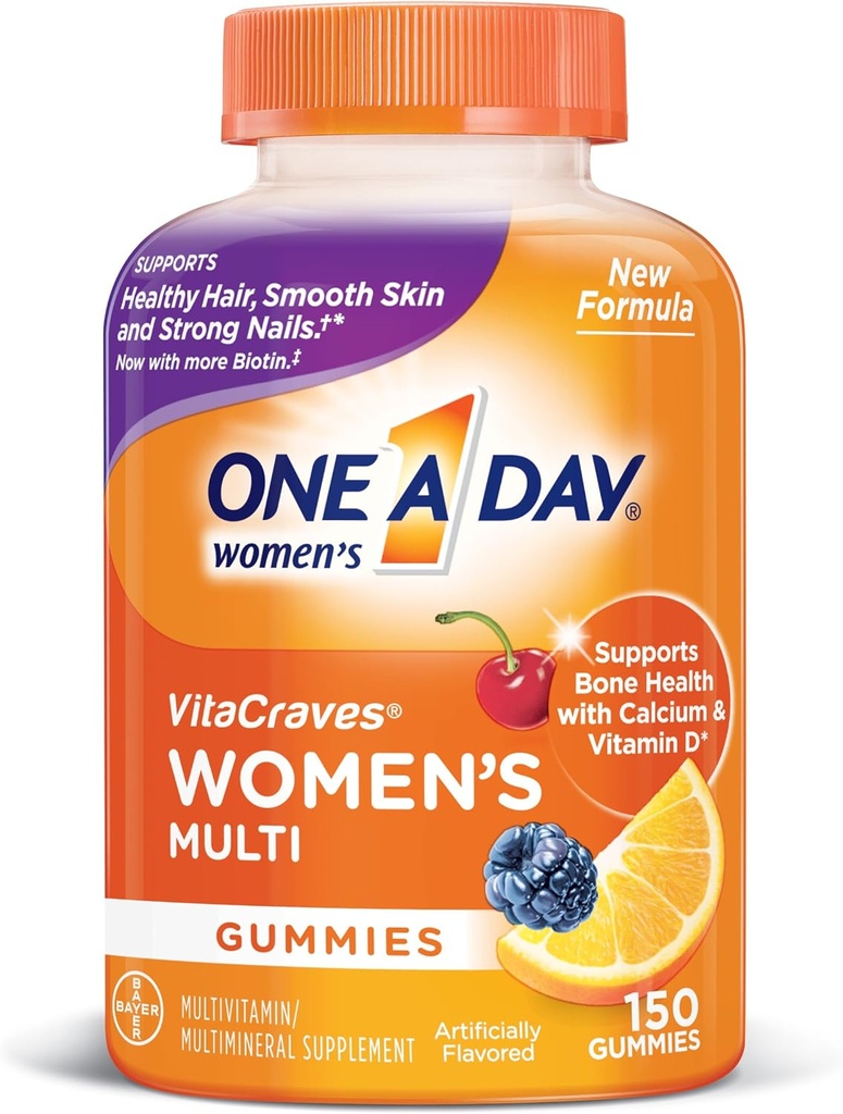 Bir A Day Women's Multivitamin, Supplement with Vitamins A, C, E, B1, B2, B6, B12, Biotin,uba ve Vitamin D, 150 sayı