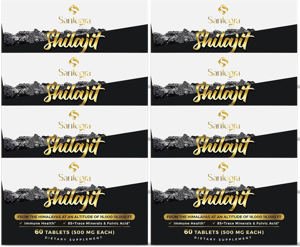 30.000 MG Shilajit Tabletler, Kadınlar ve Erkekler için %100 Shilajit Saf Tabletler, Himalaya Organik, Fulvic Acid & 85+ Trace Minerals, Energy ve Immune System, 480 Counts