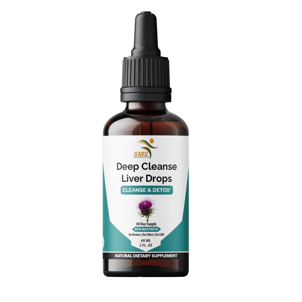 Deep Liver Cleanse Liquid Drops with Milk Thistle, Artichoke Extract, Dandelion Leaf & Turmeric Curcumin for Detox, Tamir & Immunity - Organik, Non-GMO - 2 fl oz Şişe,