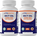 Vitamatic 2 Packs MCT Oil Capsules 3000 mg per Service - 180 Softgels - Coconut Oil -% 55 caprylic Asit C8 ve% 40 capric Asit C10 (Top 360 Softgel)