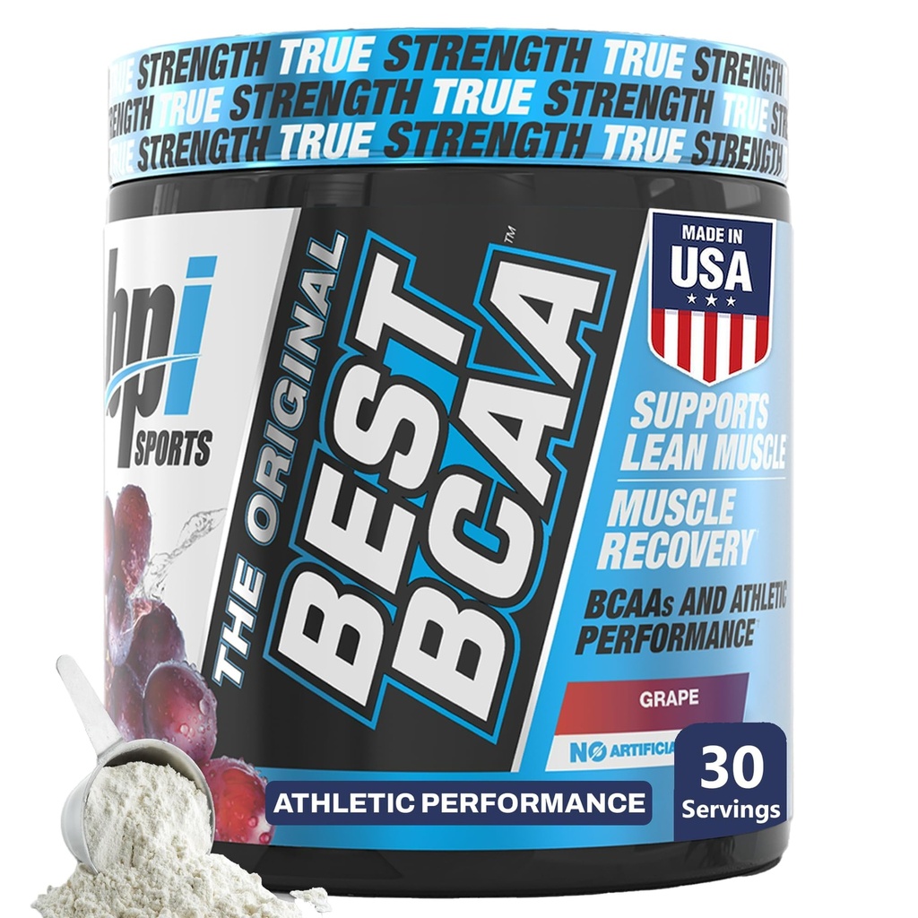BPI Sports Best BCAA Toz - Kas Kurtarma Desteği - Branşlı Zincirler | Protein ve Kas Bina Blokları - Post Workout Recovery - Hydration - Grape, 30 Hizmetler