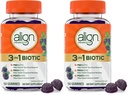 Align Probiotic,3-in-1 Biotic Gummies,Pre + Pro + Postbiotic,#1 Doctor Recommended-Probiotic Brand‡,Helps Relieve Occasional Bloating*,BlackBerry Flavor,50 Gummies,(Pack of 2)