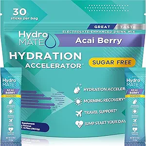 Elektrolyte Toz Sugar-Free Hydration Packets Black Cherry HydroMATE 30 Sticks