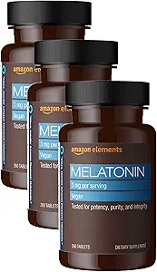 Elements Melatonin 3 mg, Occasional uykusuzluk, Vegan, Unflavored, 260 Tabletler, 8 Ay Supply (Pazar Mayıs Vary) (Pazarlama 3)