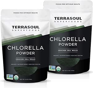 Terrasoul Superfoods Organik Klorella Toz (Cracked Hücre Duvarları) - 12 Oz (2 Pack)