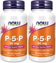 NOW Foods Supplements, P-5-P 50 mg with Coenzyme B-6 + Mg Bisglycinate, 90 Veg Capsules, (Pack of 2)