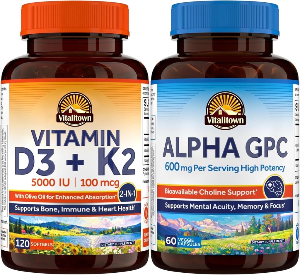 Vitalitown K3 D2 Supplement and Alpha GPC