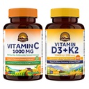 Vitalitown Vitamin D3 K2 Supplement and Vitamin C Complex 1000mg