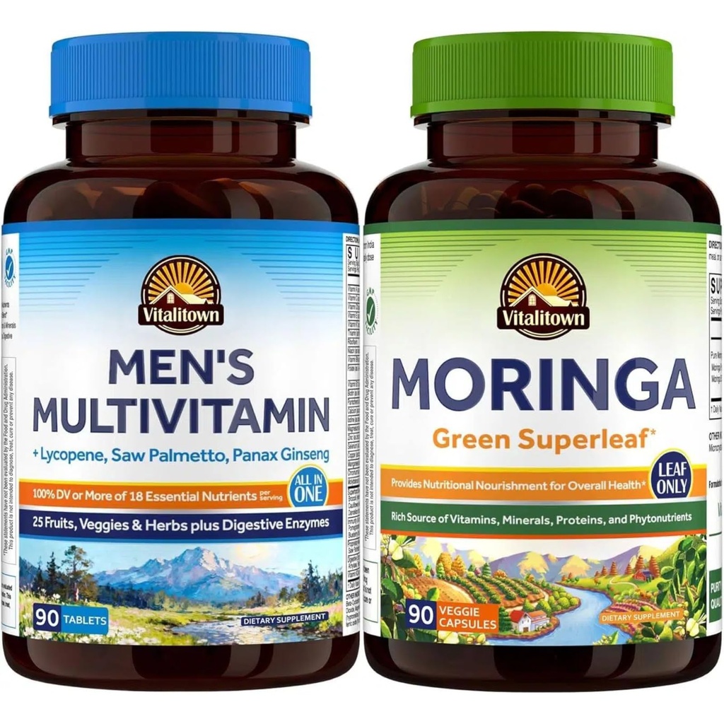 Vitalitown Moringa Capsules and Men’s Multivitamin