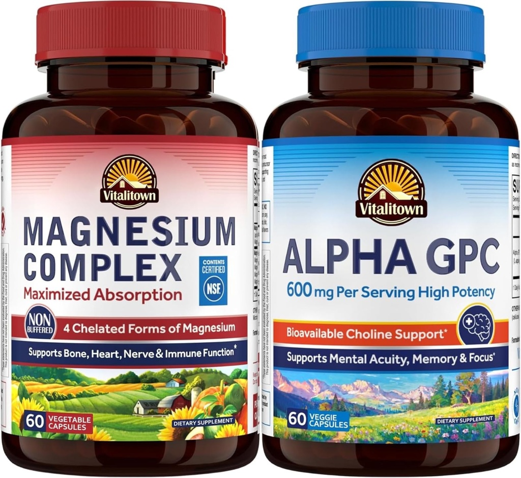 Vitalitown Magnesium Complex Supplement and Alpha GPC