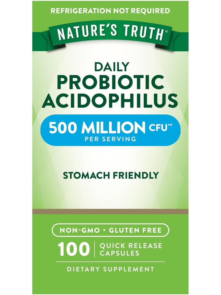 Nature's Truth Probiyotiks for Men and Women | 500 Milyon CFU | 100 Capsules | Non-GMO & Gluten Free Supplement Supplement