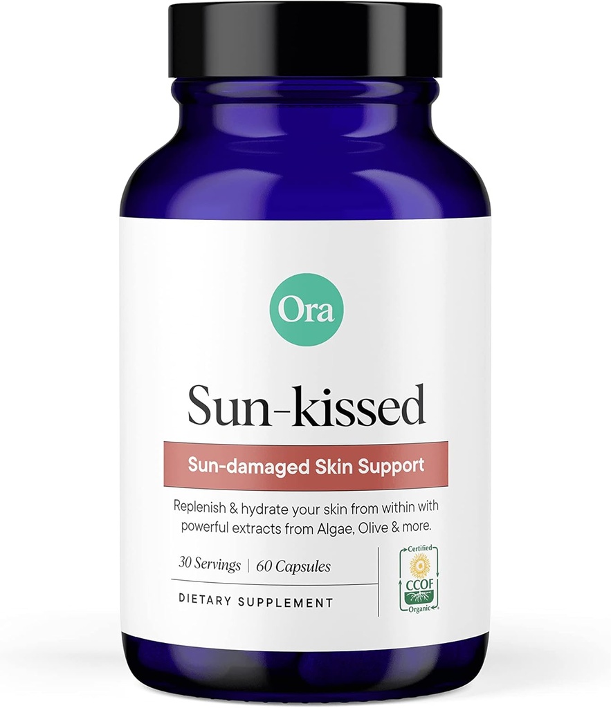 Ora Organik Skin Health Supplement - Güneş Hasar Desteği - Skin'in Doğal Savunmasını Destekliyor | Vegan Antioksis Aluding Astaxanthin ve Carotenoids - 1 Ay Supply, 60 Capsules