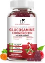 Glucosamine Chondroitin Gummies Triple Strength (1.000mg Glucosamine, 750mg Chondroitin) με MSM, Turmeric, Quercetin, Βιταμίνη Ε, συμπλήρωμα κοινής υποστήριξης, Antioxidant 60 Gummies Raspberry Flavor