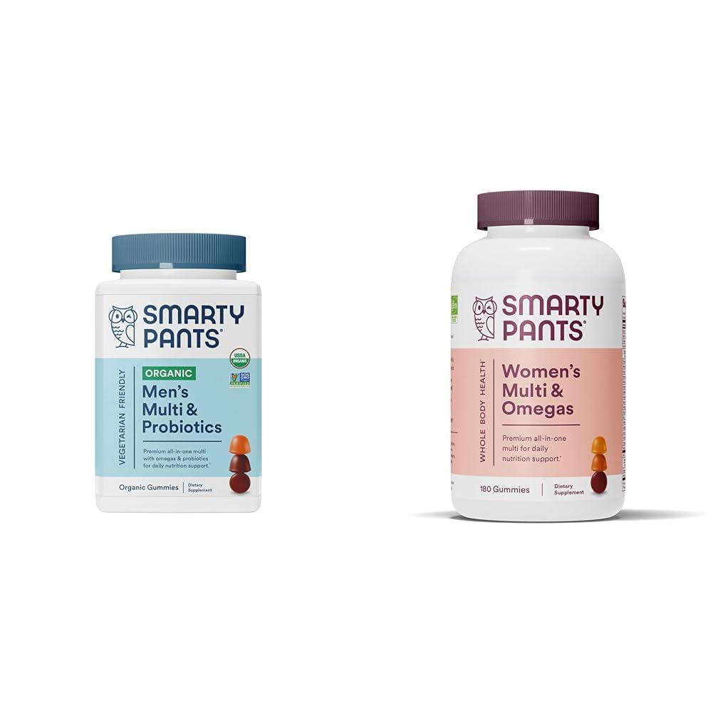 SmartyPants Multivitamin for Men, Organic Gummies: Probiotics, CoQ10 & Women's Multivitamin Gummies