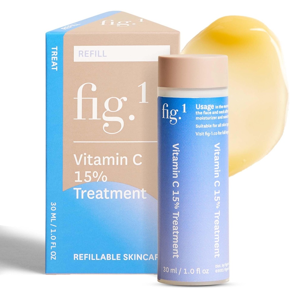 Fig.1 Vitamin C 15% Face Serum Refill for Women – Hydrating, Antioxidant Serum for Face – Moisturizing Facial Skin Care Treatment for Dry, Oily, Normal Skin – 1.0 oz