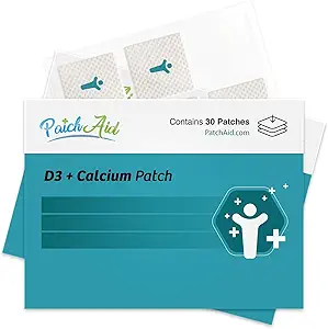 PatchAid D3/Calcium Topical Patch | Supports Bone Strength & Food | 8 Hour Wear for Better Abors | 30 Day Supply