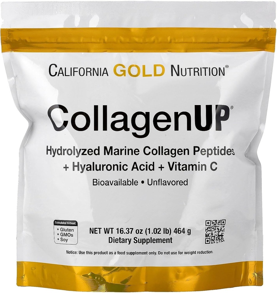 California Gold Beslenme CollagenUP®, Hydrolyzed Marine Collagen, with Hyaluronic Acid and Vitamin C, Unflavored, 1.02 lb (464 g)