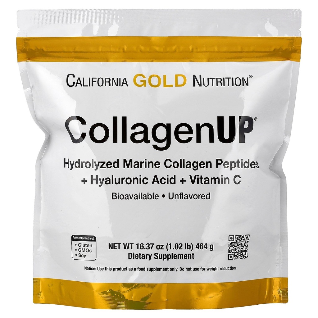 California Gold Beslenme CollagenUP®, Hydrolyzed Marine Collagen, with Hyaluronic Acid and Vitamin C, Unflavored, 1.02 lb (464 g)
