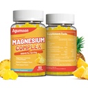 Magnesium Complex Gummies 800mg with Zinc & Vitamins B6, B12, C, D3, 120 Pineapple Gummies, High Absorption Glycinate, Citrate, Malate, Non-GMO, Gluten-Free
