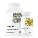 THORNE - Magnezyum CitraMate & Vitamin D-5000 Duo - Kalp, Bones, Muscles - 60 ila 90 Hizmet
