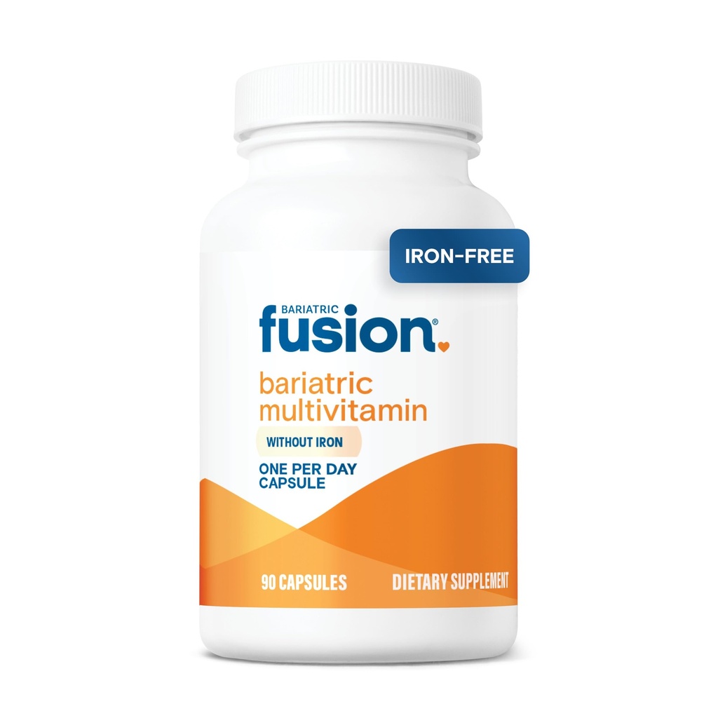 Bariatric Fusion Bariatric Multivitamin Without Iron | 1 Per Day | Post Surgery Patients | Iron Free Vitamin for Gastric Bypass and Sleeve Gastrectomy | Easy to Swallow Capsules | Three Month Supply