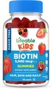 Lifeable Sugar Free Kids Biotin Gummies | 5000 Live Tasting Biotin Supplement | Biotin Gummies for Hair growth, Skin and Nail Health | Hair Vitamins for Kids, Girls | 90 Gummies