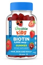 Lifeable Sugar Free Kids Biotin Gummies | 5000 Live Tasting Biotin Supplement | Biotin Gummies for Hair growth, Skin and Nail Health | Hair Vitamins for Kids, Girls | 90 Gummies