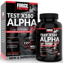 Force Factor Test X180 Alpha v2 T-Support for Men, T-Supplement to Help Build Strength, Boost Nitric Oxide, and Support Daily Performance, 120 Tablets