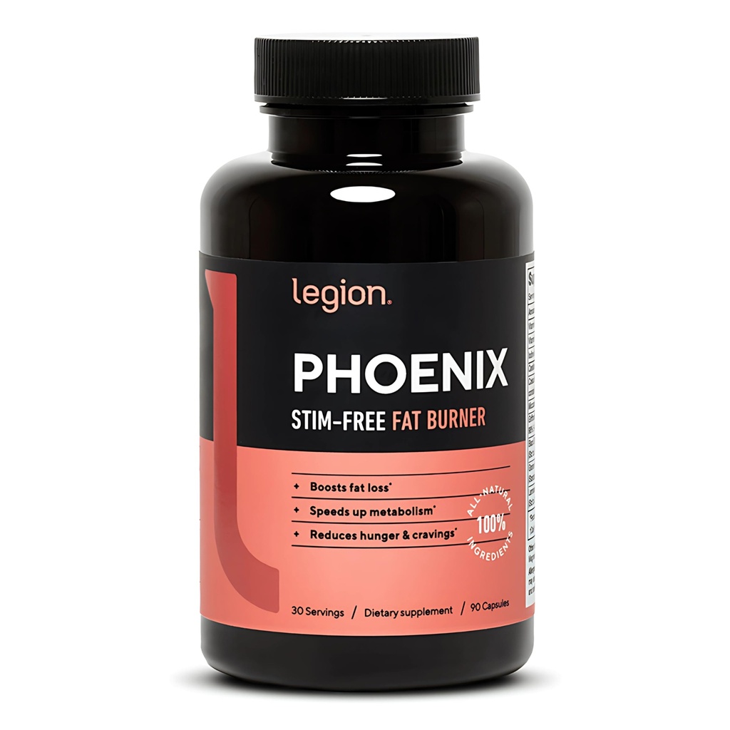 LEGION Phoenix Termogenic Fat Burners & Kilo Kayıp Pills - 30 Hizmet, 90 Capsules (Caffeine Free)