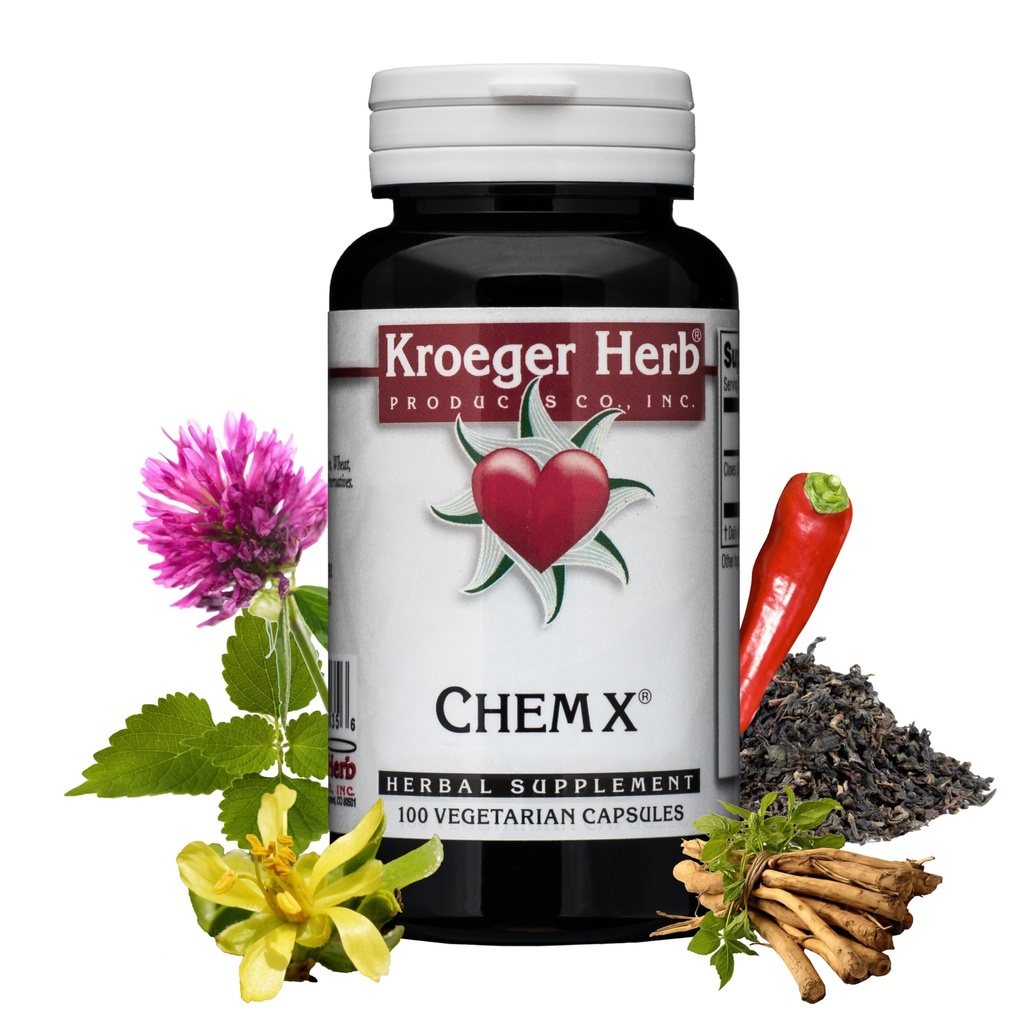 Kroeger Herb Ürünleri, Chem X, Daily Detox ve Cleansing Formula, Red Clover, Sarı Dock, Paprika Destek Sağlık Canlı İşi - Gluten Ücretsiz, ABD'de Yapılmamışlar