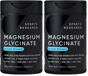 Sports Research® Magnesium Glycinate - Suports Restful Sleep & Enzymatic Processes - 160 mg Chelated Magnesium - Liquid Softgel - 120 Count (Pack of 2)