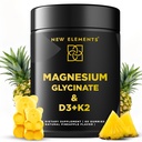 Calm Magnesium Glycinate Gummies 500mg with High-Potency Vitamin D3 10000iu & Vitamin K2 100mcg | Stress Relief, Relaxation & Bone Support for Adults | Vegan, Non-GMO, Gluten-Free, Pineapple Flavor