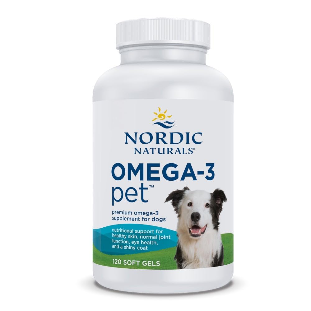 Nordic Naturals Omega-3 Pet, Unflavored - 120 Soft Gels - 330 mg Omega-3 Per Soft Gel - Köpekler için EPA & DHA - Kalp, Skin, Coat, & Immune Health