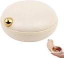 Ιplusmile Travel Pill Organizer, 4 διαμερίσματα Φορητή θήκη χαπιών, Καθημερινή ιατρική κουτί εμπορευματοκιβωτίων για βιταμίνες Συμπληρώματα ιχθυέλαιο, Επιχειρηματικό ταξίδι Απαραίτητα (Μπεζ)