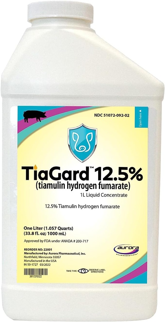 Aurora TiaGard 12,5% Υγρό Πυκνό, Γενόσημο για Denagard, 1L, Ένα Λίτρο