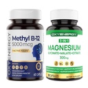 OxyEnergy Methyl Vitamin B12 5000mcg, Extra Strength Methylcobalamin B-12 Supplements with Folate & Triple Magnesium Complex Supplement, 3 in 1 Chelated Magnesium Capsules 300mg with Glycinate Malate
