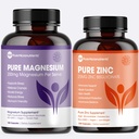 Mood, Energy, Skin & Muscle Bundle - Magnesium Glycinate + Pure Zinc Supplement – High Absorption Chelated Formula – Supports Immunity, Sleep, Muscle Recovery & Energy, Pure Micronutrients