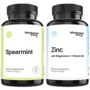 Spearmint + Zinc, Magnesium & VIT B6 | Organic Spearmint Capsules + Zinc Picolinate Magnesium Glycinate & Vitamin B6 Bundle Supplement | Supports Hormones, Fertility & Digestion | 30 & 120 Day Supply