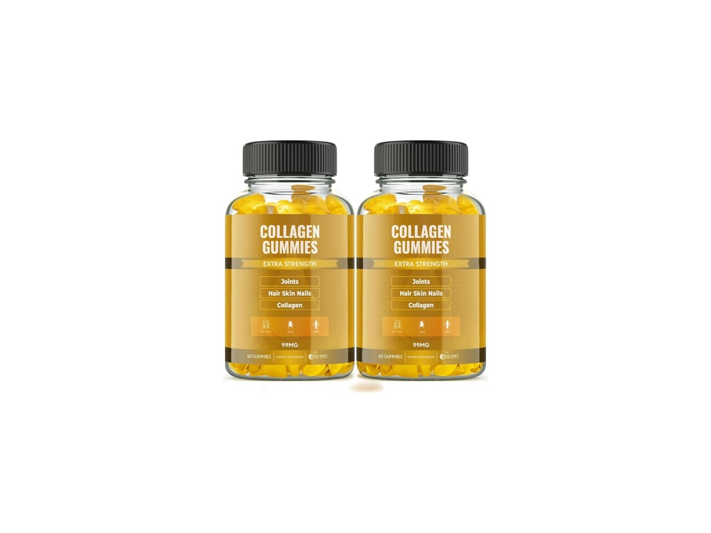 Dr. Emy's Collagen Gummies Gummy Vitamin for Women & Men, Hair, Skin, Nails, Joint Supplement Anti-Aging Collagen Gummy Supplements Strengthen Hair, Skin and Nails Gelatin-Free Non-GMO 60 ct Each(2)