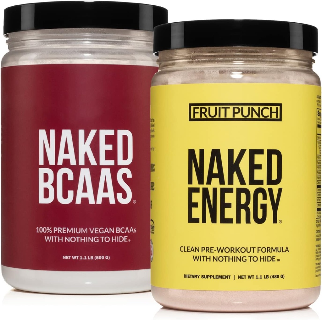 NAKED Vegan Ενέργεια και την απόδοση Bundle Fruit Punch Ενέργεια BCAAS Amino Acids σκόνη