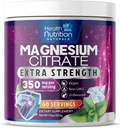 Magnezyum Citrate Supplement 350 mg - Magnezyum Citrate Toz İçecek Unflavored - Mag Citrate & Aquamin Supplements for Bone, Heart & Muscle Support, Sugar Free, Gluten Free, Vegan - 60 Hizmetler